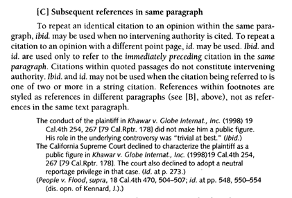 Cal Style Manual id. and ibid.